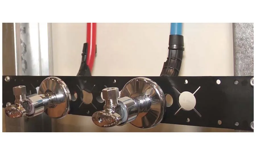 New stub-outs and angle stops landed after a repipe, from our Laguna Hills guide: Main Water Shutoff Valve Replacement